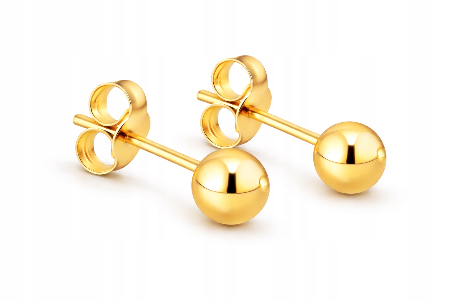 Złote Klasyczne Kolczyki Kulki Kuleczki 14KT 585 5 mm