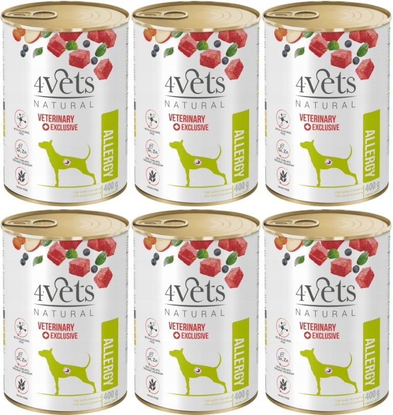 Levně 4Vets Natural Dog Allergy 6 konzerv 400 g