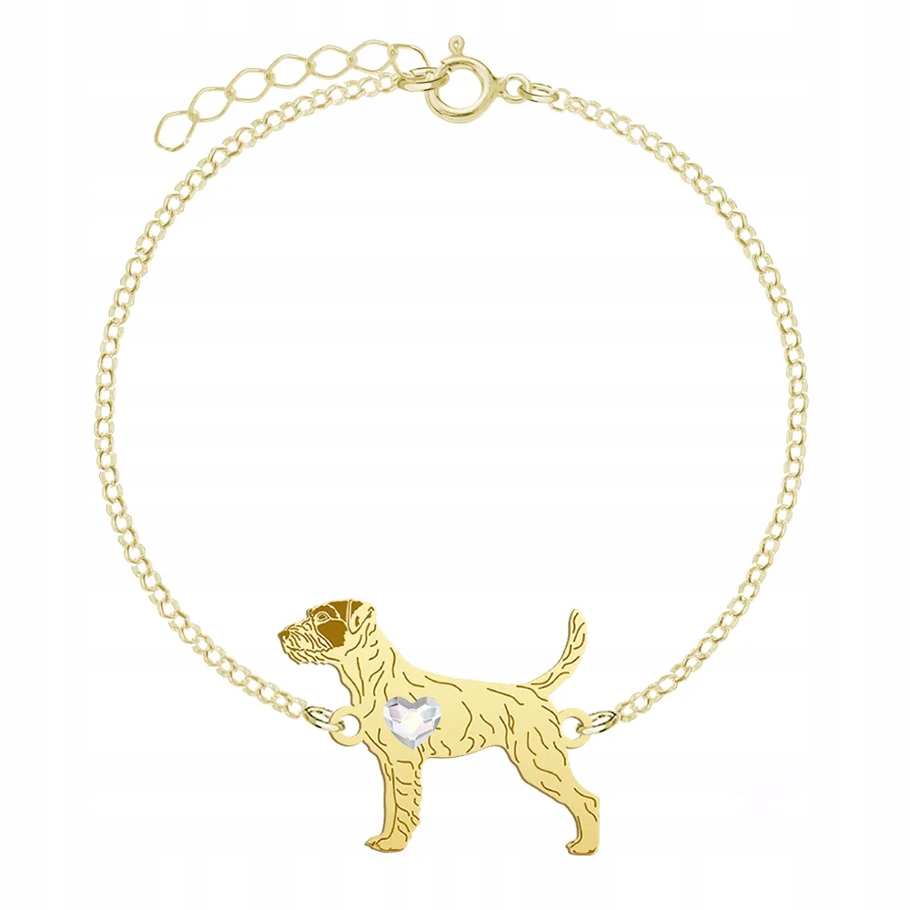 Zlatý náramek se psem Parson Russell Terrier Stříbro 925 Řetízek Gravírování