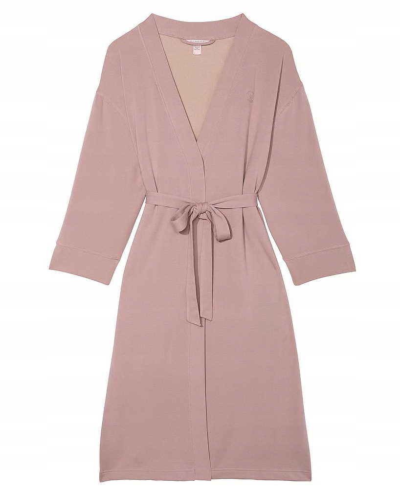 Dlouhý teplý župan z modalu a fleecu Victoria’s Secret růžový Xs/s