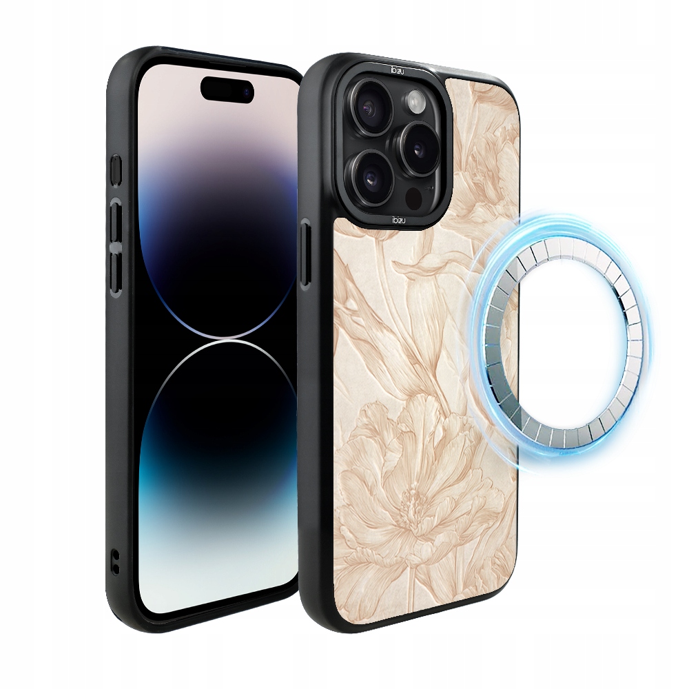 Pouzdro pro iPhone 14 Pro Max Ibizu DropGuard Matt MagSafe, botanický biskvit