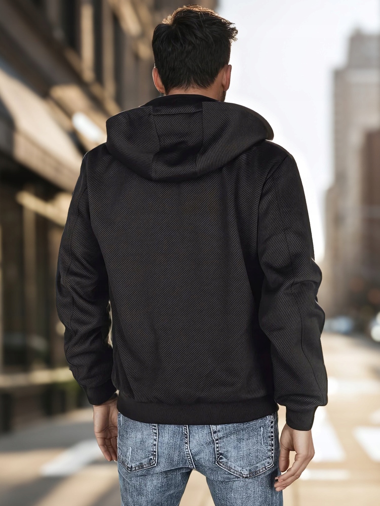 MĘSKA KURTKA PRZEJŚCIOWA Z KAPTUREM CZARNA TX5016 - L Płeć mężczyzna