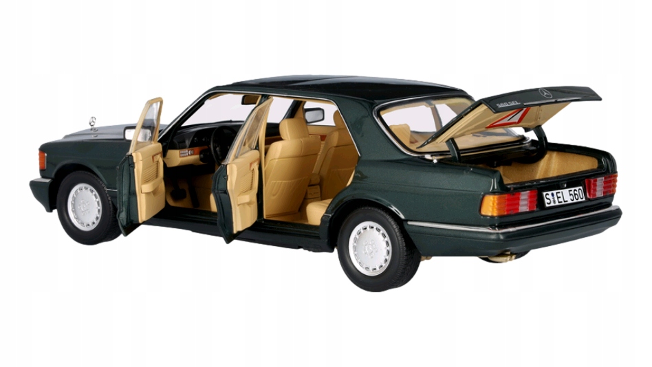 MERCEDES 560 SEL W126 S-KL Model samochodu 1:18 OE Stan opakowania oryginalne