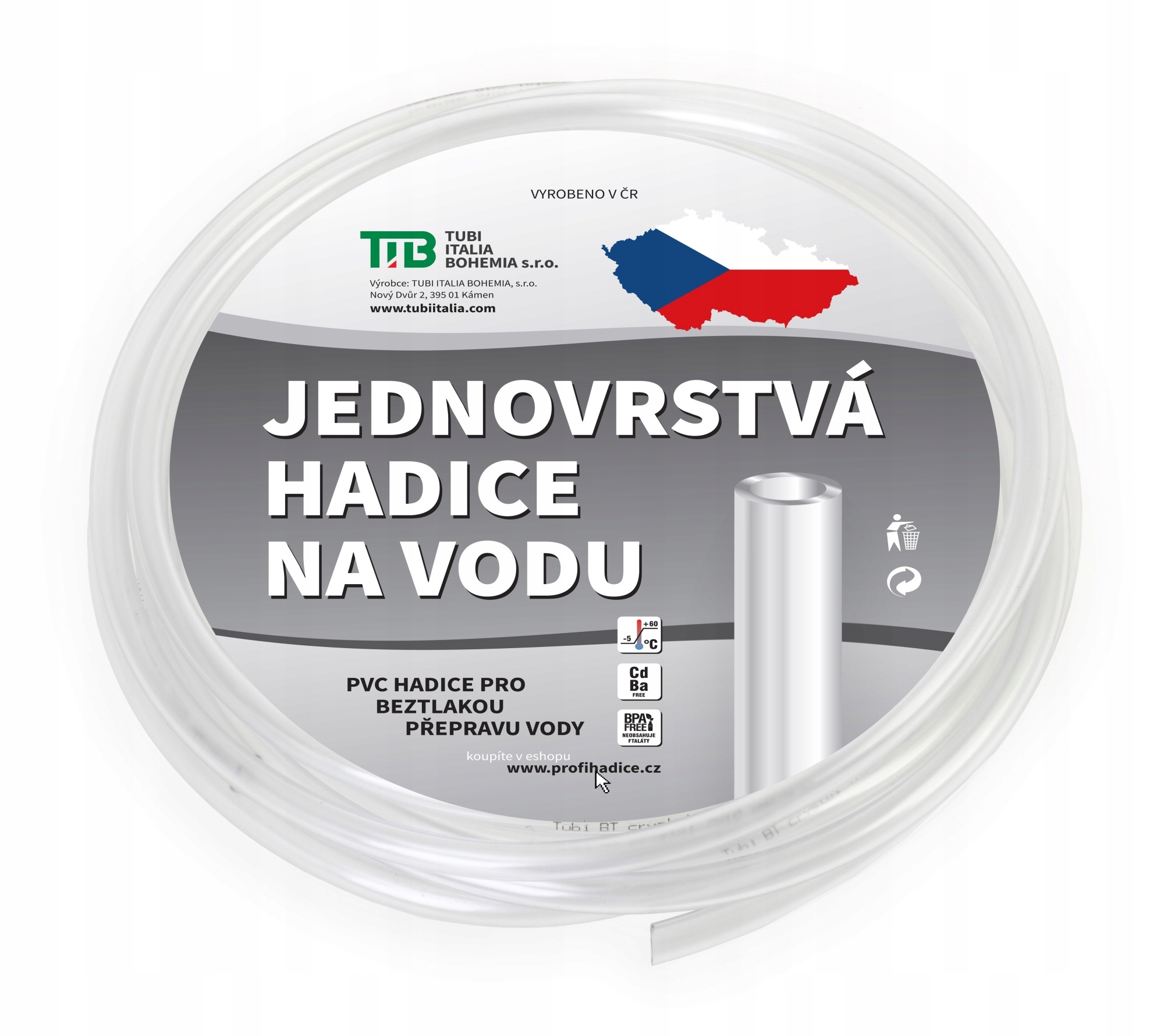 Levně Průhledná jednovrstvá hadice 10x13 mm 200 m