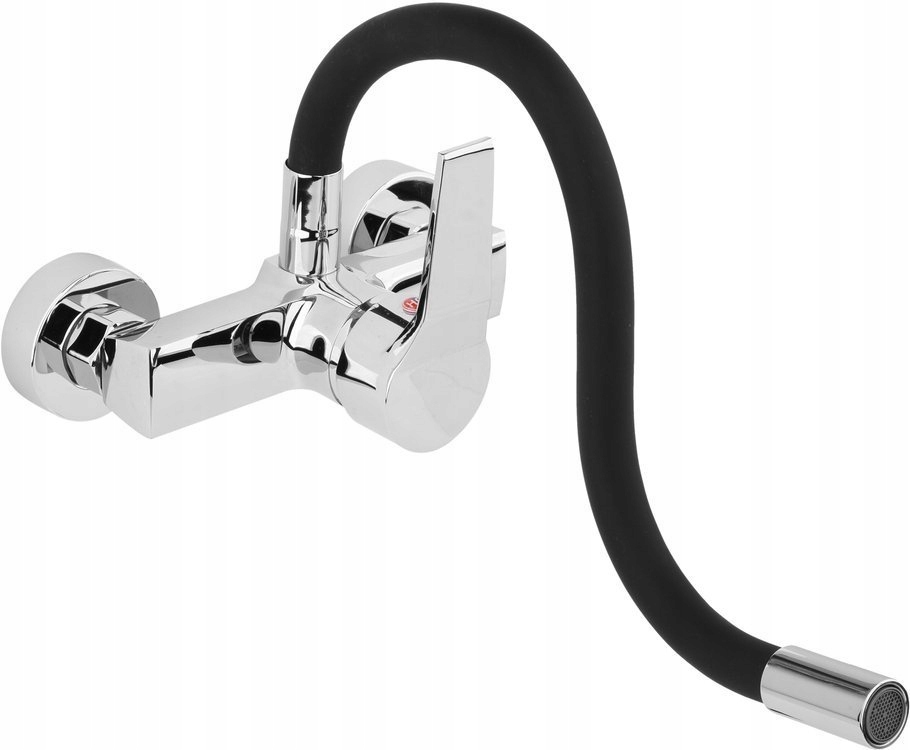 BATERIA ZLEWOZMYWAKOWA ŚCIENNA ELASTYCZNA CZARNA Linia Flexible