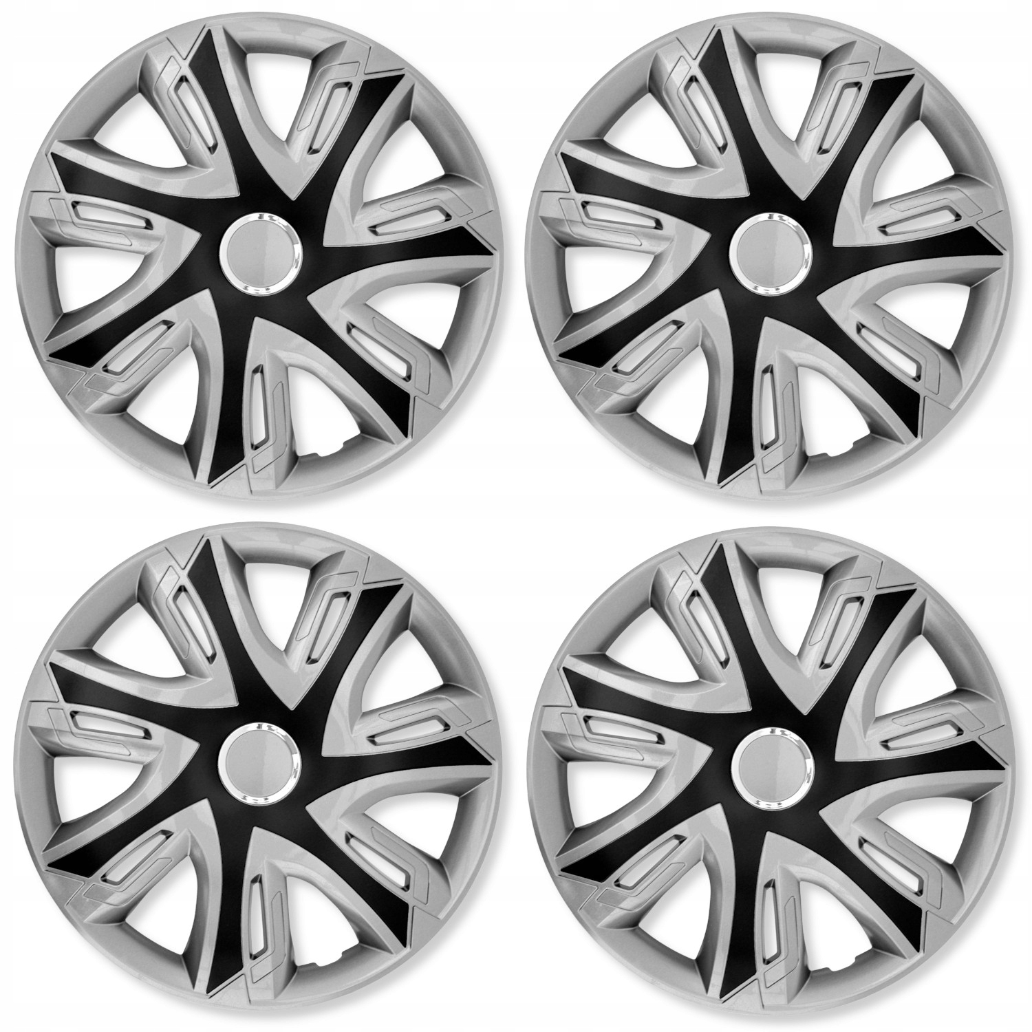 

4 x Kołpaki 15 cali Nrm Supernova srebrne czarne