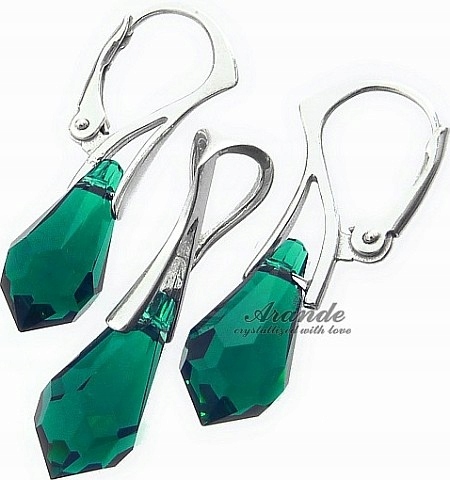 Krystaly Stříbrný komplet Lžiček Emerald Stříbro
