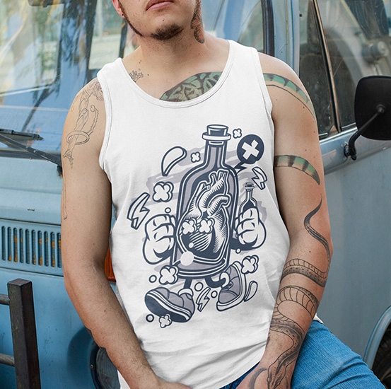 TANK TOP ANIMOWANE BOTTLE OF HEART Marka inna