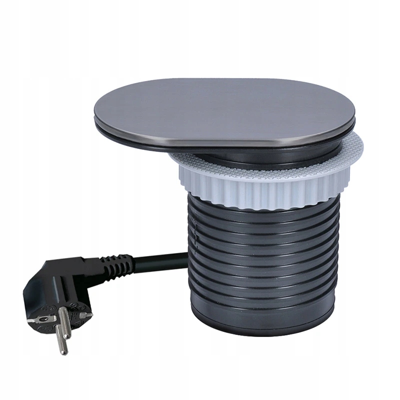 1z Usb A+c 20W Pd vestavná zásuvka s posuvným víčkem, 2m, stříbrná