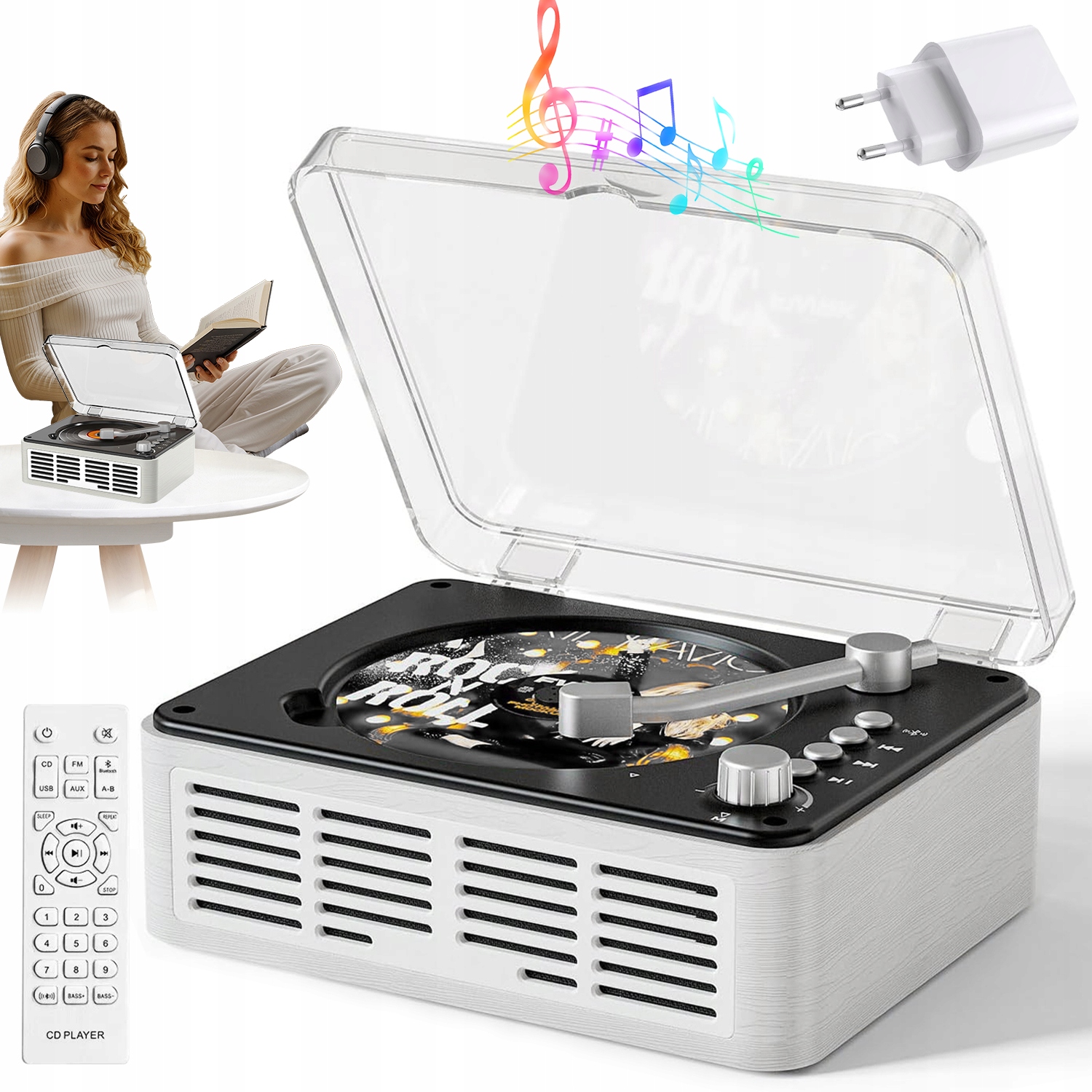 Retro CD Přehrávač Bluetooth Usb/tf Reproduktor Pro Počítač Ideální Dárek