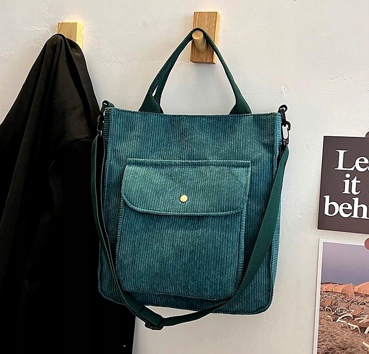 Torba Sztruks torebka SHOPPER Pojemna miejska XL Materiał dominujący tkanina