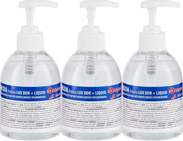 Płyn do higienicznej dezynfekcji rąk Merida z pompką 300ml (c) x 3 szt