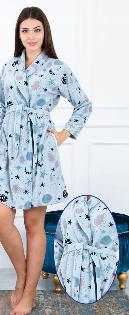 

Szlafrok damski, przed kolano, polar, XL