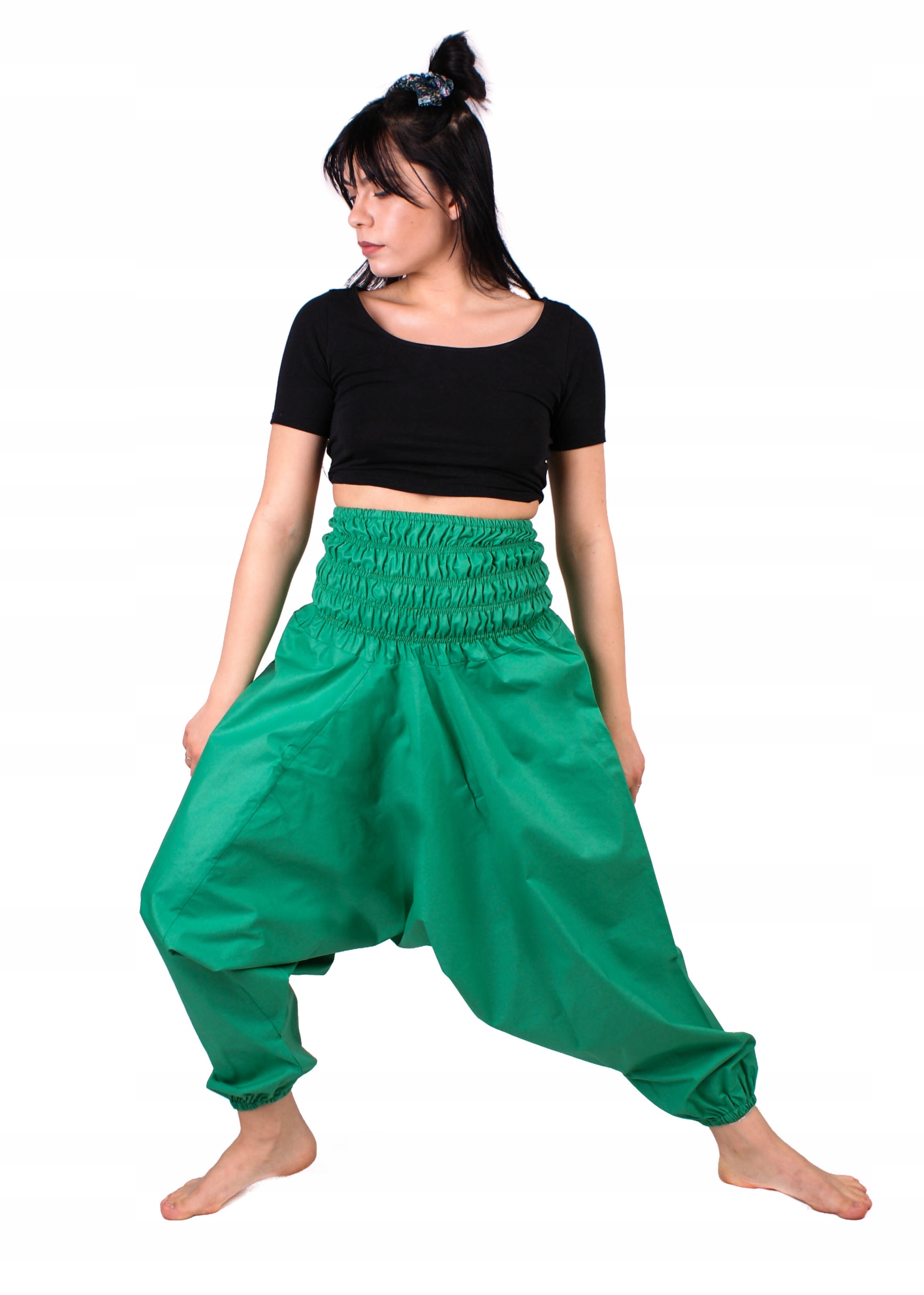 

Szarawary Szeroka Guma Zielone Boho Stylowe Skate