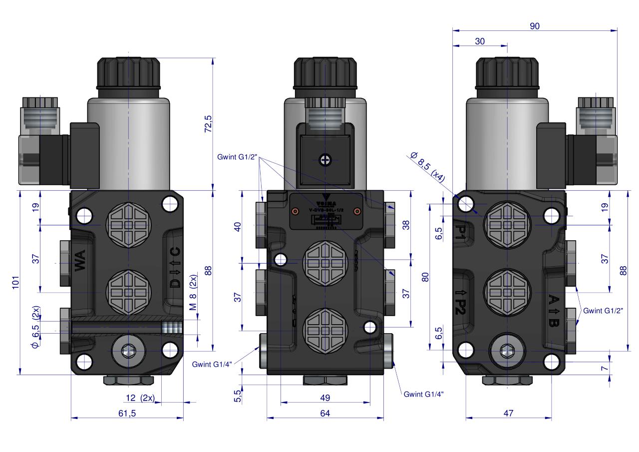 Dzielnik. zawór. elektrozawór kierunkowy elektromagnetyczny kontroli (DVS6/ EAN (GTIN) 5902287148084