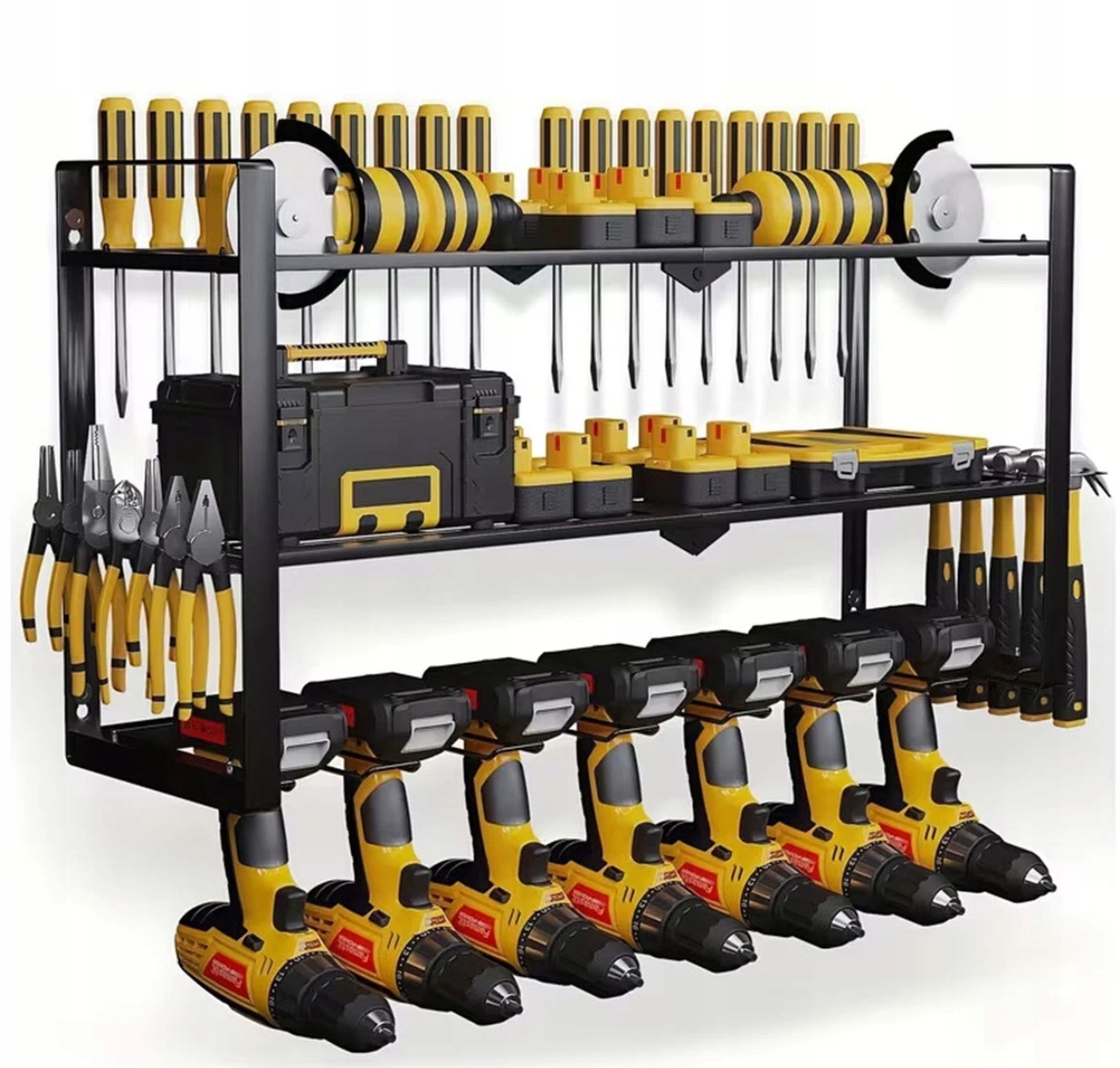Szafka Warsztatowa 66CM Organizer Na Elektronarzędzia Silny Metal 3 Poziomy