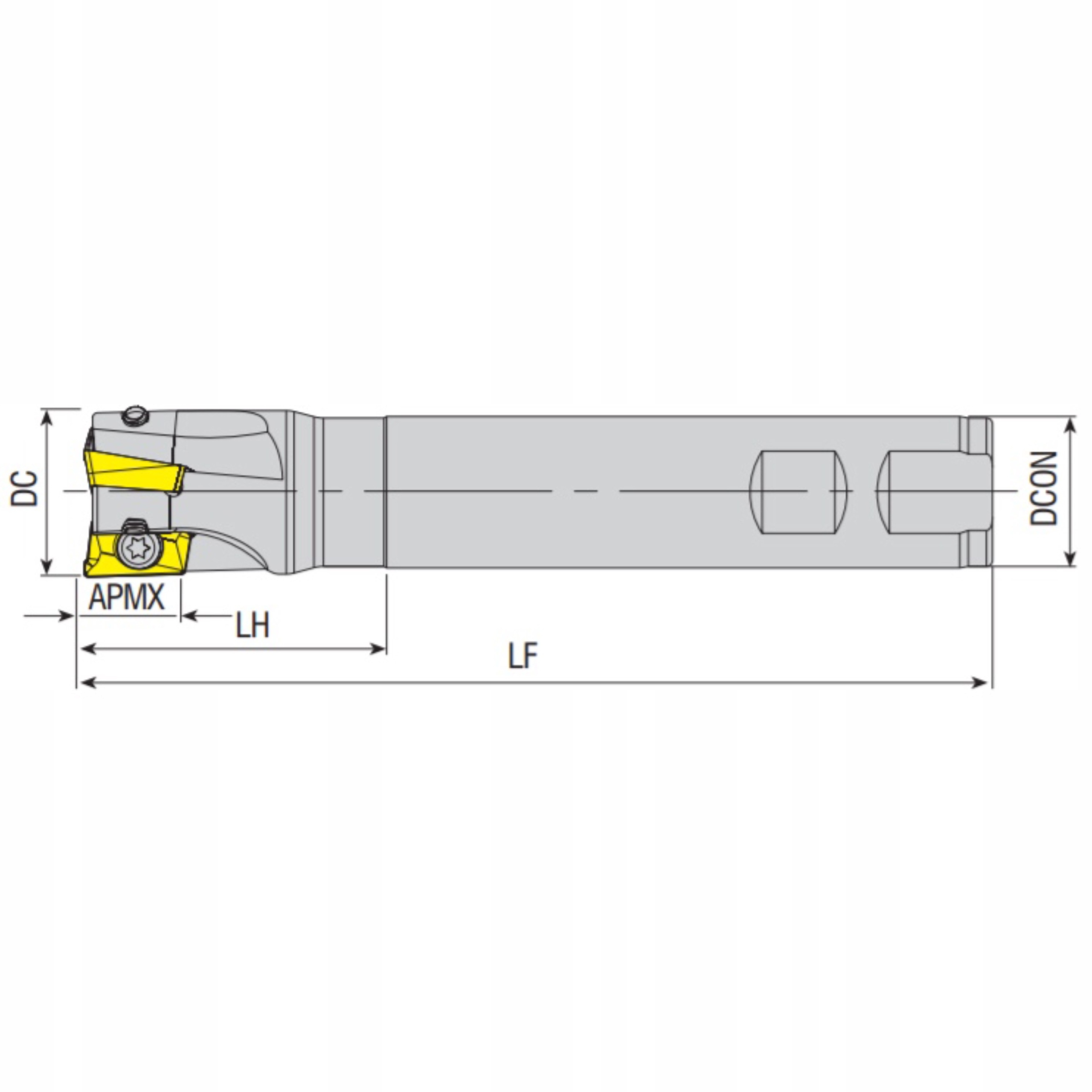 Frez składany Ø20 AEM90 R390.11 D20 L90 AKKO Twardość (HRC) 45