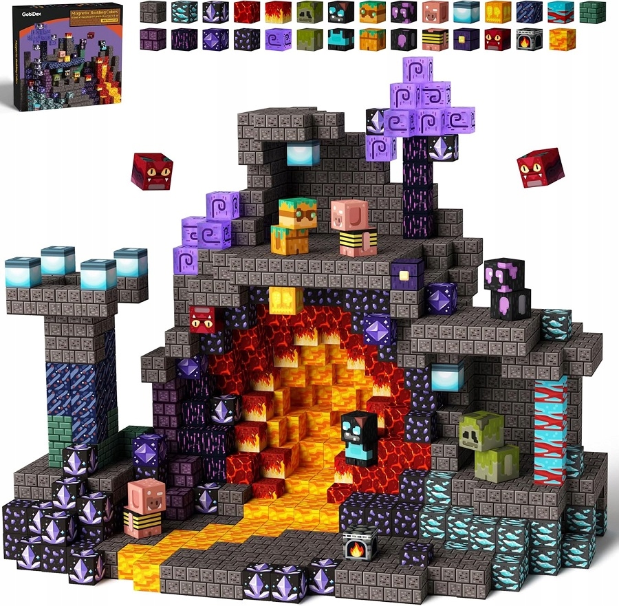 KLOCKI MAGNETYCZNE MINE CRAFT KLOCKI KONSTRUKCYJNE ZABAWKA LOGICZNA 100SZT