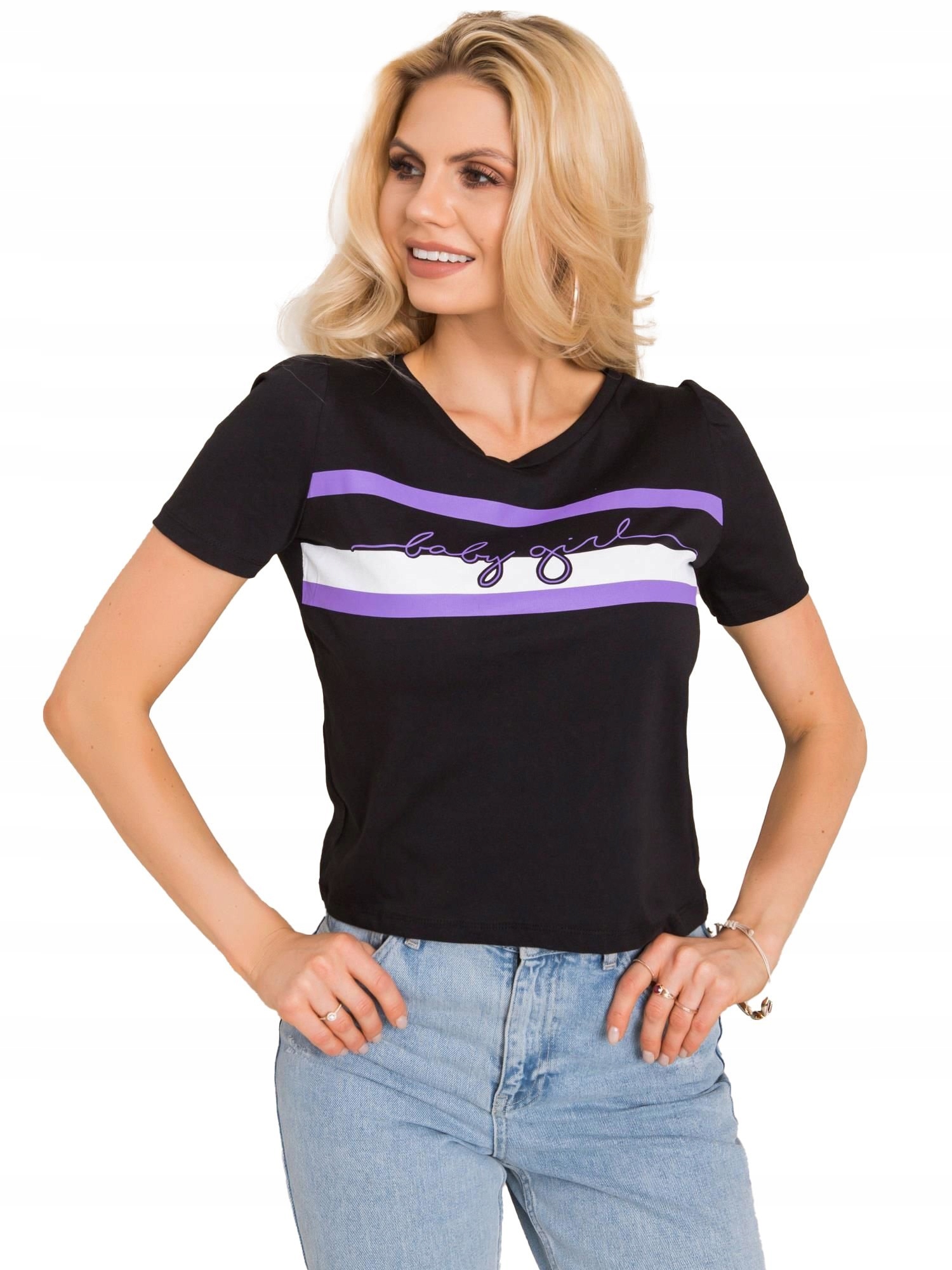 

Bawełniana Koszulka damska T-shirt napisy - M