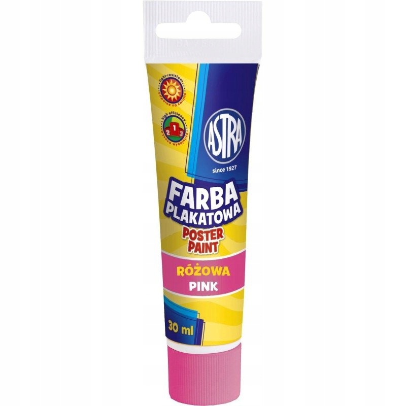 

Farba plakatowa Astra, różowa 30 ml