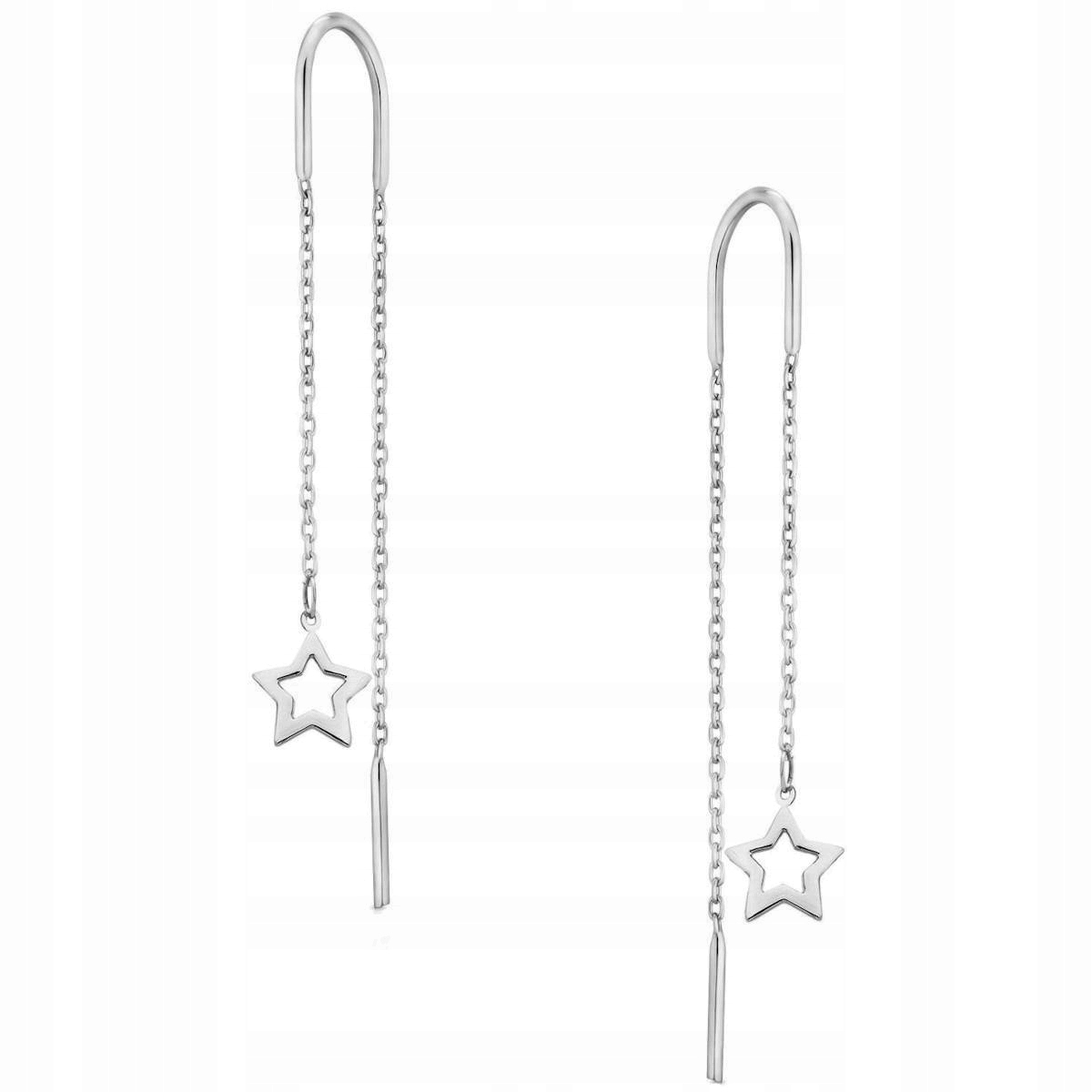 

Srebrne kolczyki gwiazd 925 przeciągane gwiazdki