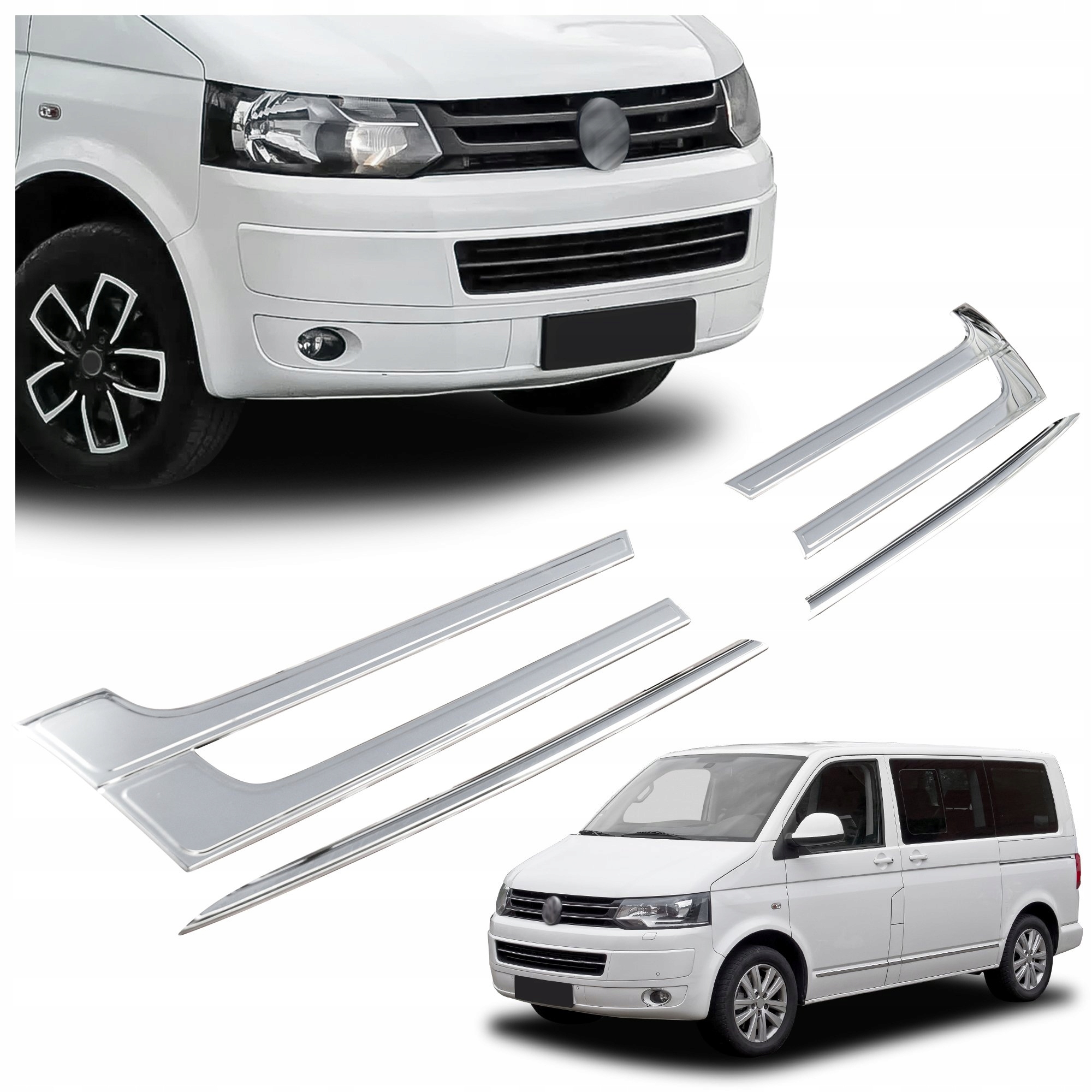Lišty prednej kapoty grilu pre Vw Multivan V T5 2009-2015
