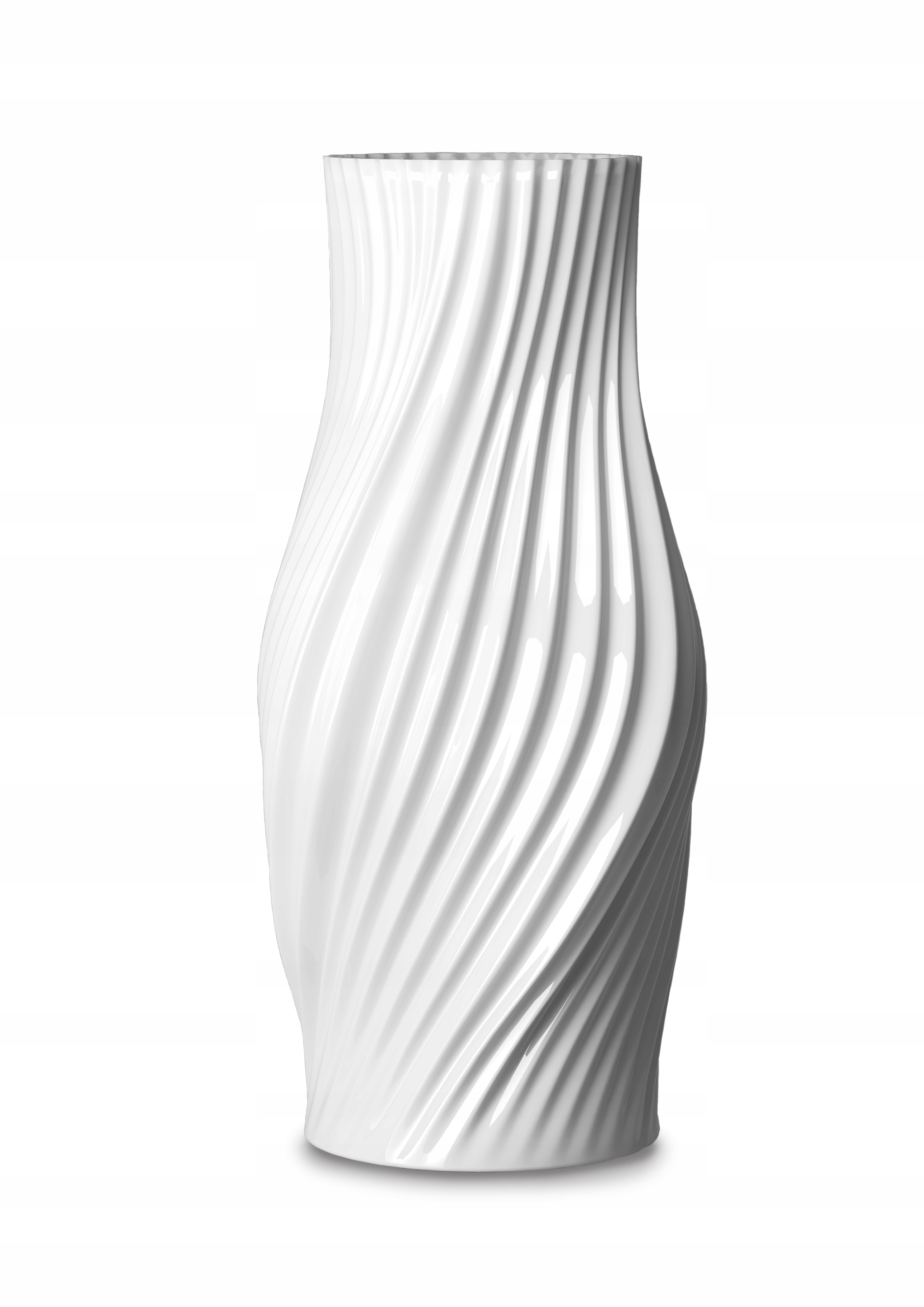 Lyngby Porcelain Twist Váza pre kvety 31 cm Biela