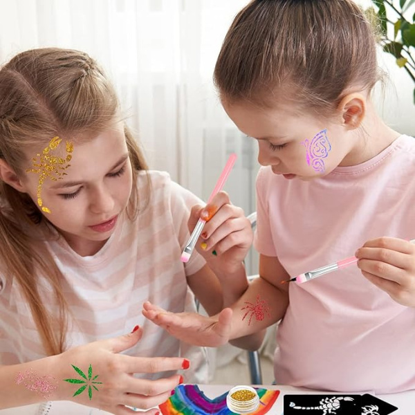 ZESTAW DO TATUAŻY BROKATOWYCH TATUAŻE ŚWIECĄCE W CIEMNOŚCI SZABLONY Kod producenta 5905711536532