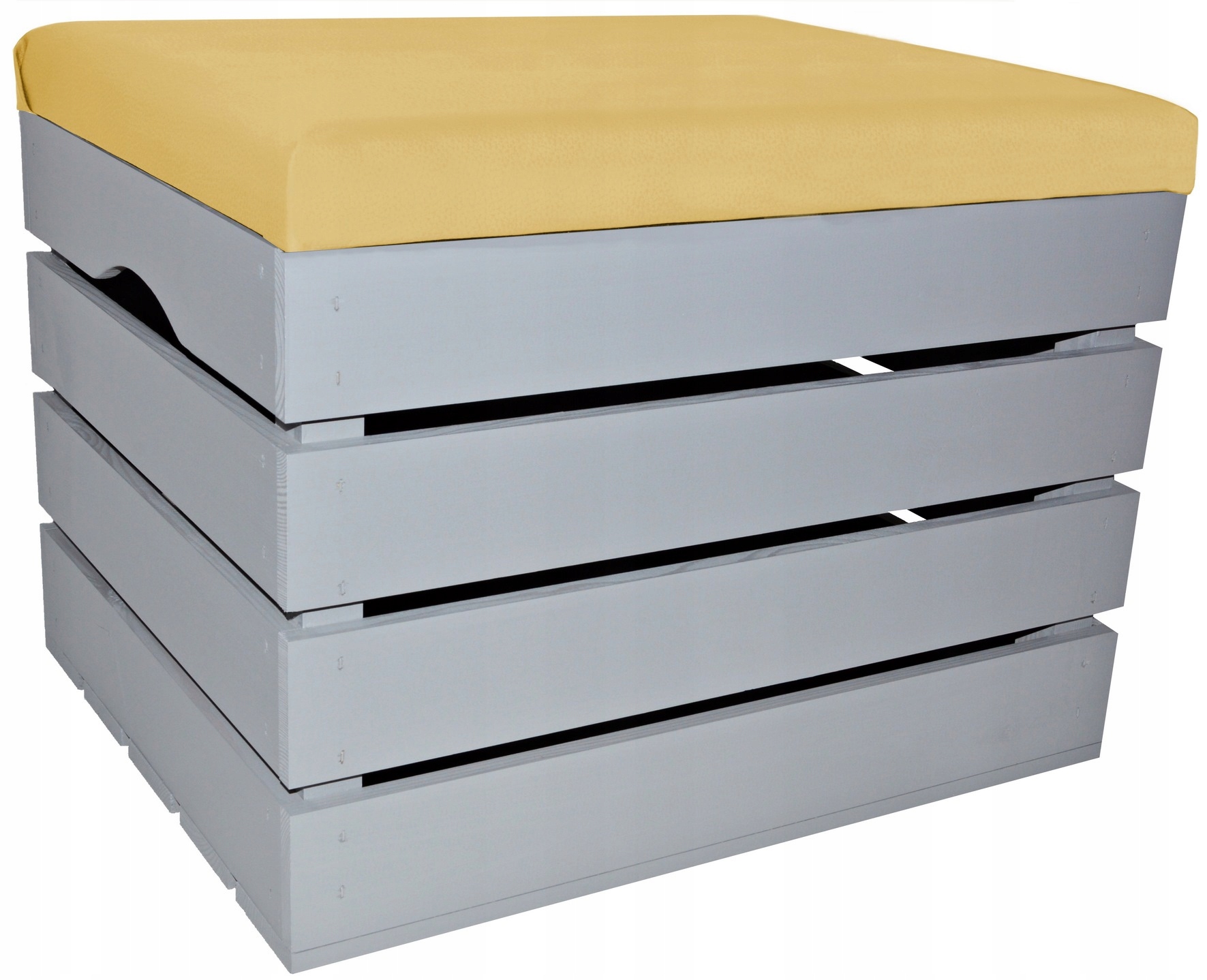 Taburet Dřevěný Kufřík Borovice Truhla S Potahem