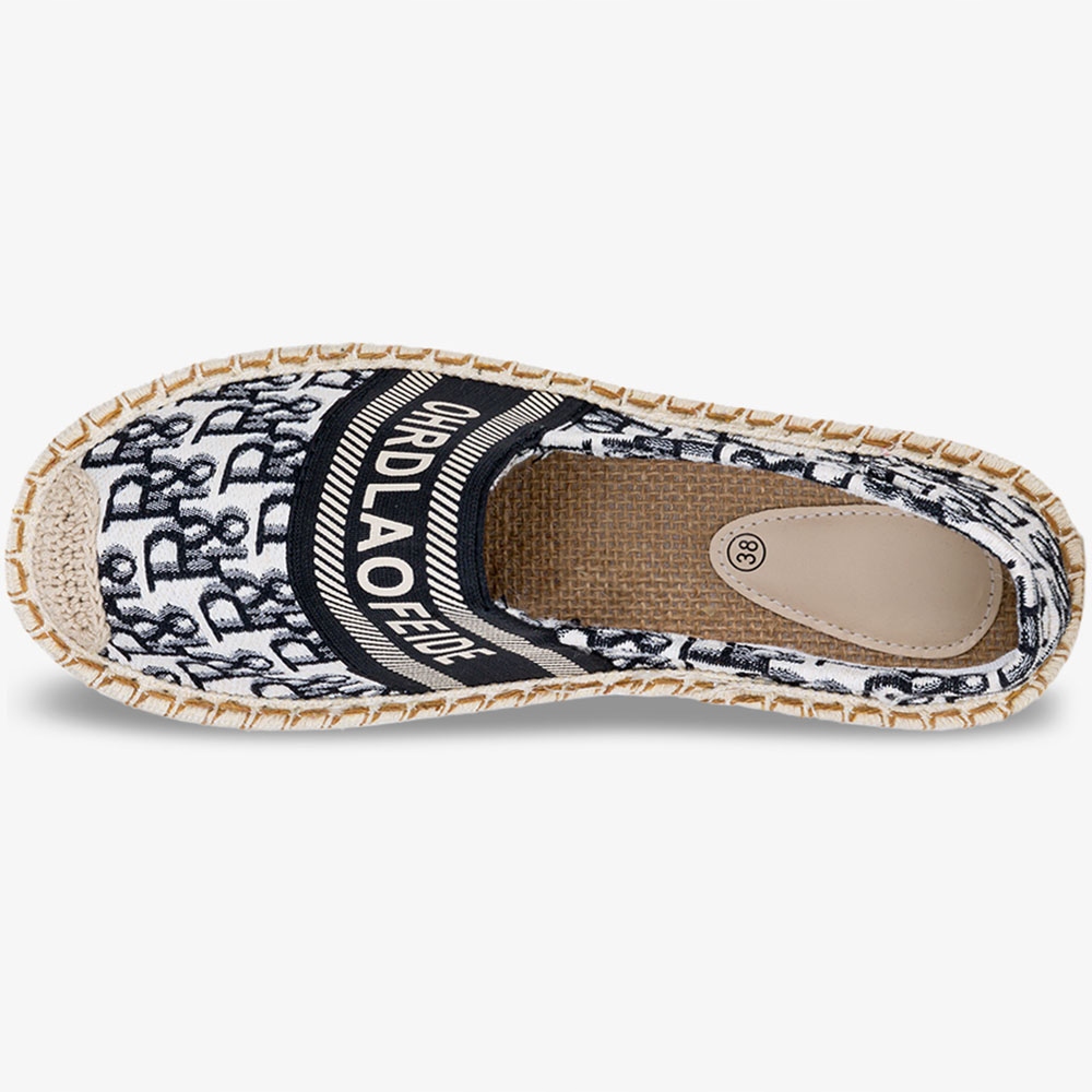 ESPADRYLE SLIP ON DAMSKIE Z NAPISAMI PLECIONE r 37 Rozmiar 37