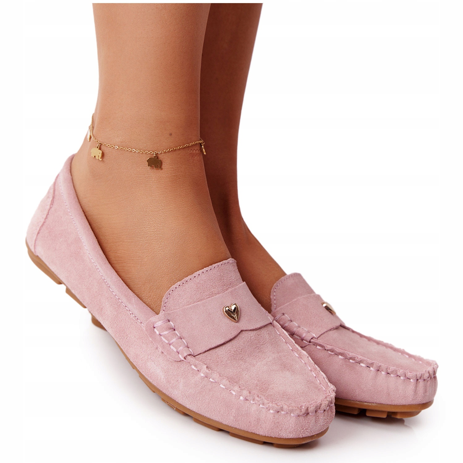 

Różowe Zamsz Buty Mokasyny S.Barski r.40