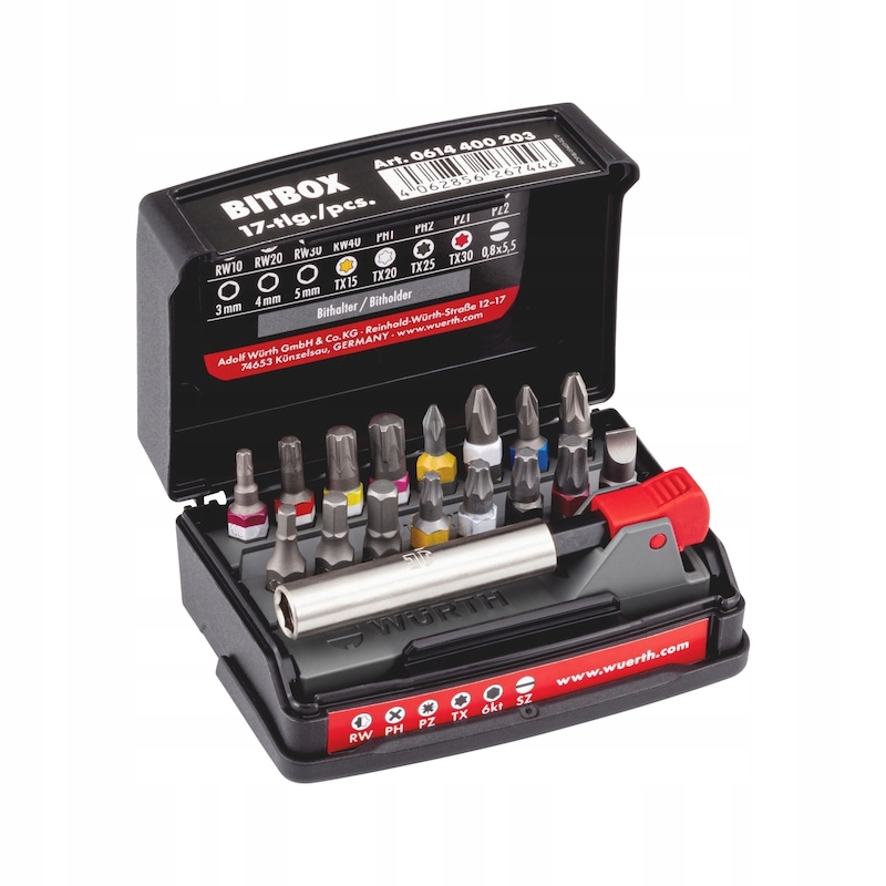 WURTH ZESTAW BITÓW utwardzanych 17 elementów Marka Wurth