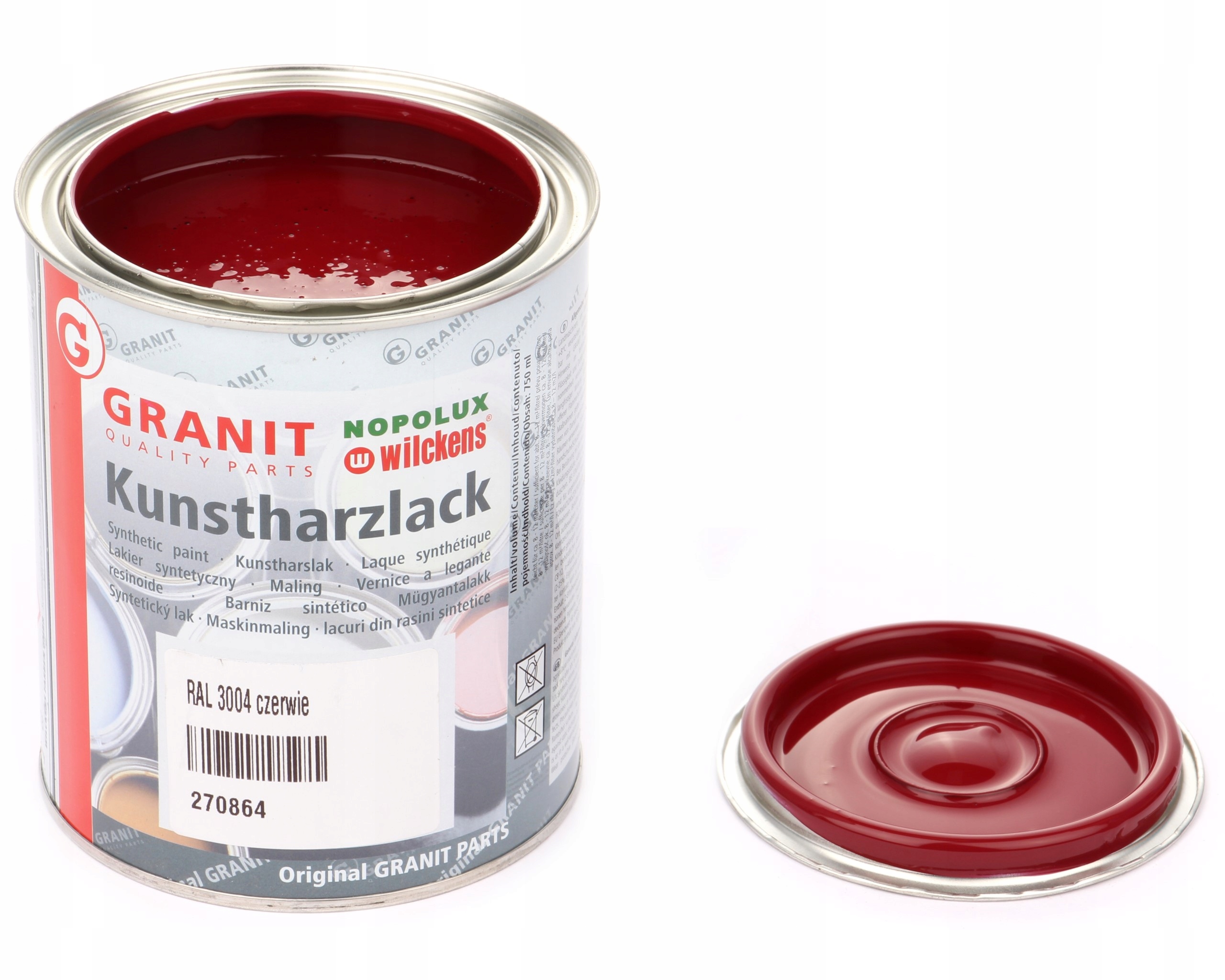 lak, barva pro stroje RAL3004 1l Wilckens Granit