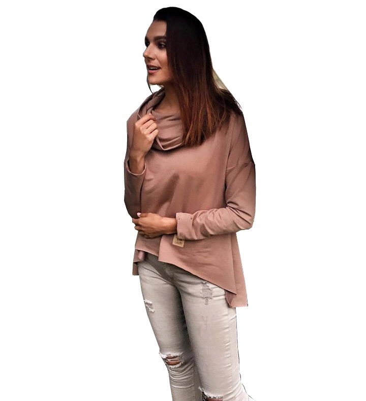 

Asymetryczna Tunika Bluza Sukienka Komin Kaptur M