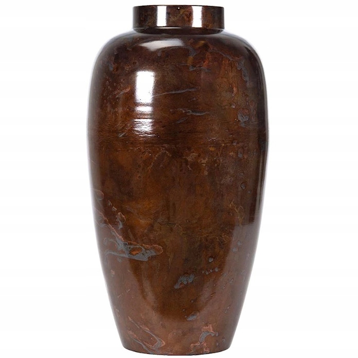 Wazon Podłogowy Duży Loft 40cm Wysoki Metalowy Rdzawy Brąz Do Salonu Domu