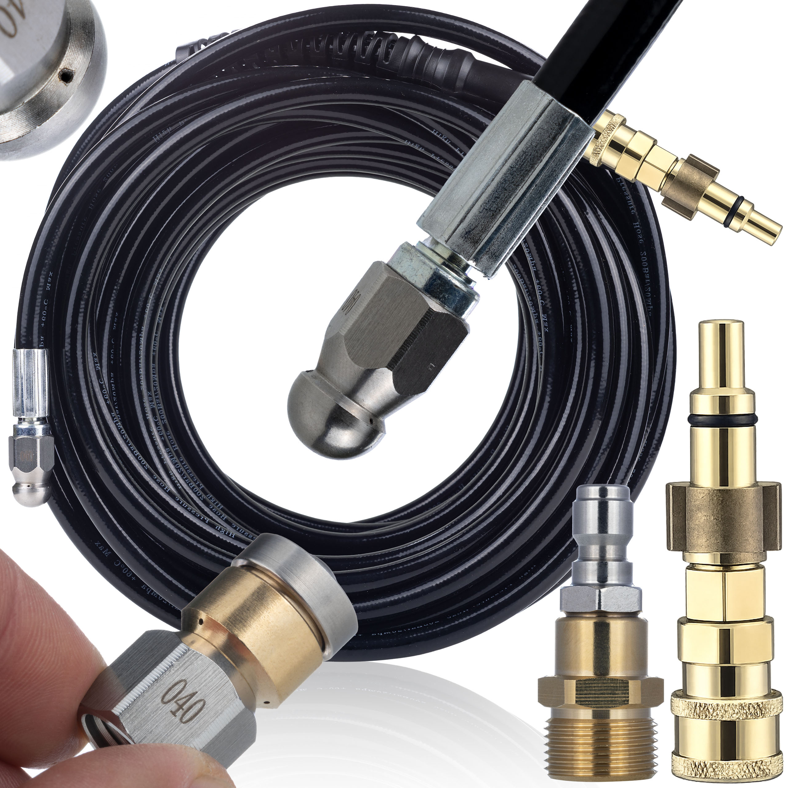 Hadice Na Čištění Kanalizace 20 M, Adaptér Lavor Parkside, Rotační Tryska