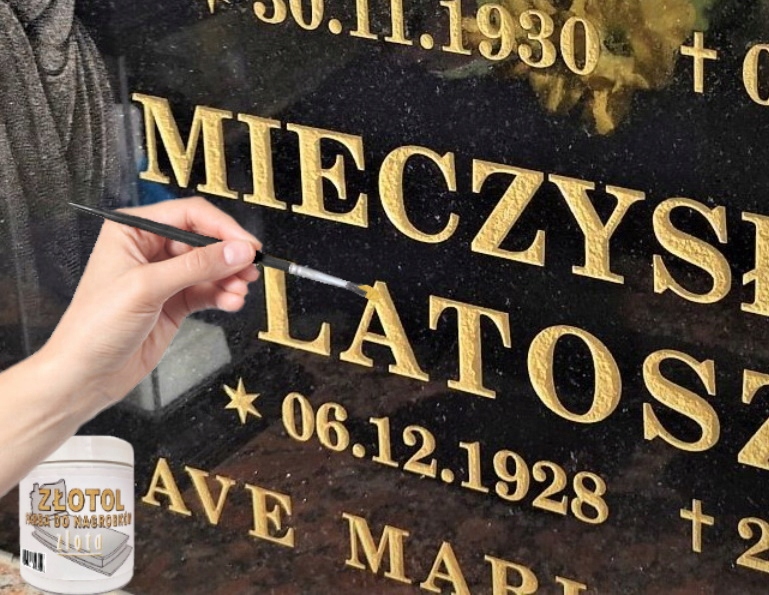 FARBA ZŁOTA DEKORACYJNA ZŁOTOL DO NAGROBKÓW LITER Marka inna