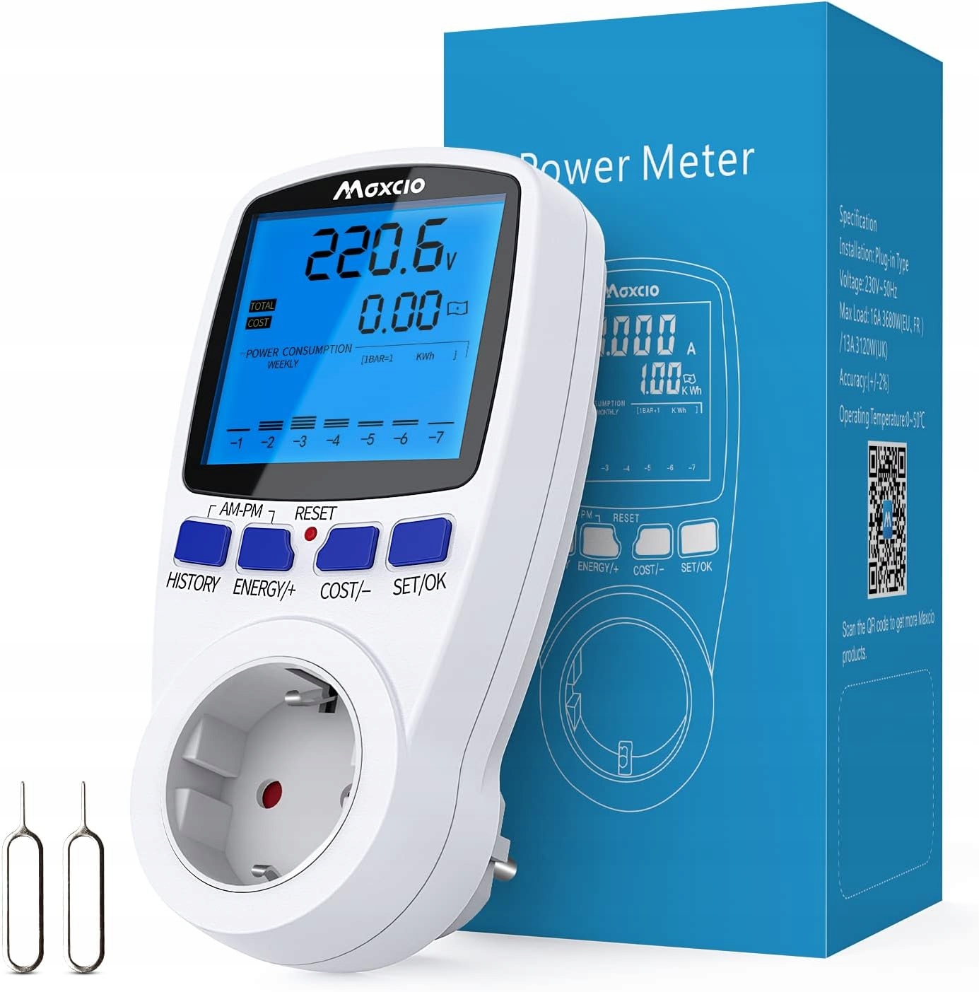 MAXCIO DWUTARYFOWY MIERNIK POBORU MOCY 3680W