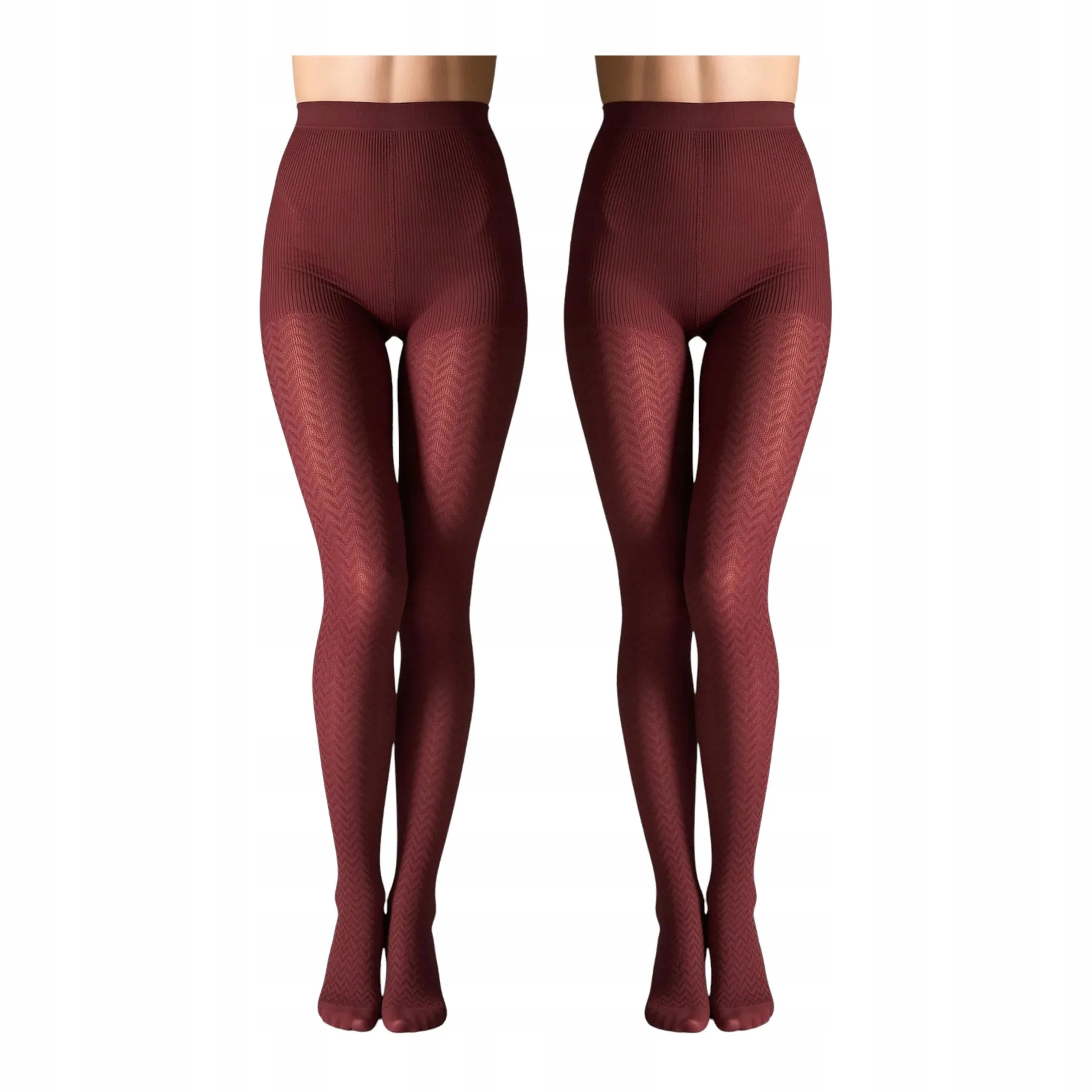 Punčocháče s kašmírem a viskózou 120 den vínové Cashmere 2 páry 3-M