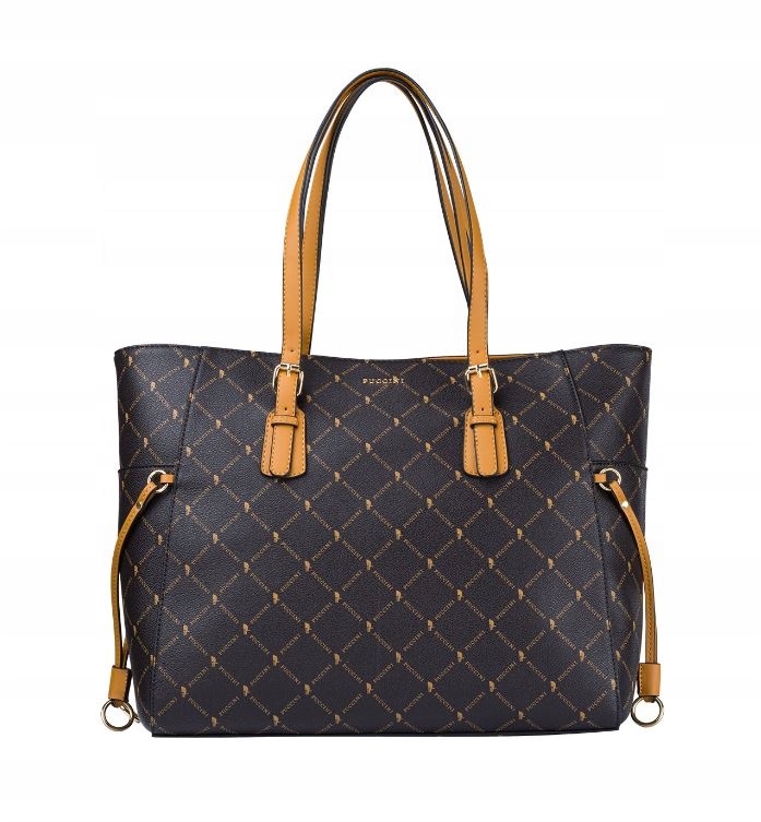 Dámská kabelka Puccini Monogram BLXP0002 2 Elegantní typu shopper Hnědá