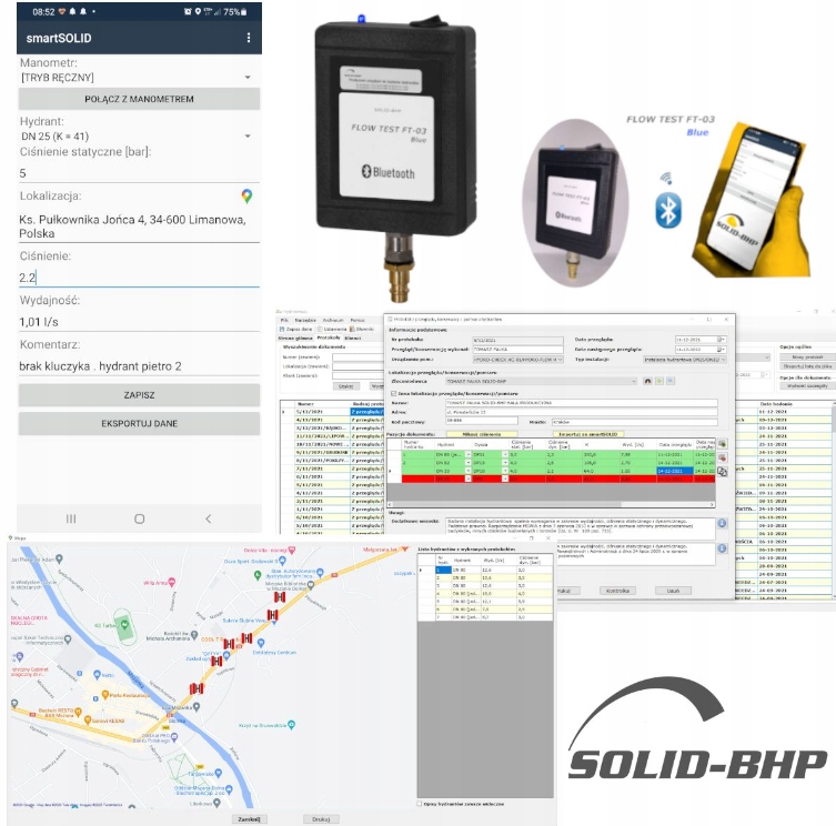Modul smartHYDROTEST modrý pro inventarizaci hydrantů