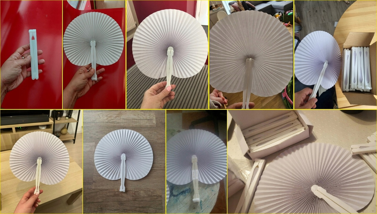 Wachlarz skladany okragly bialy ozdobny elegancki na slub wesele EAN (GTIN) 0099142435245