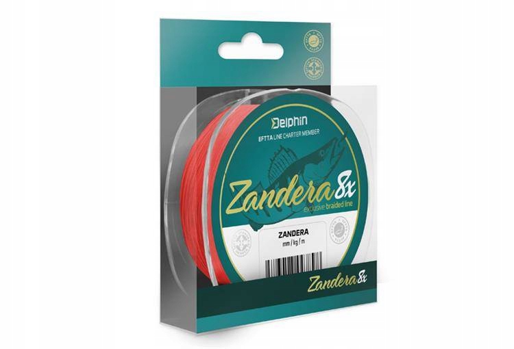 Plecionka Na Sandacza Zandera 8 czerwony 0,12mm 150m Delphin