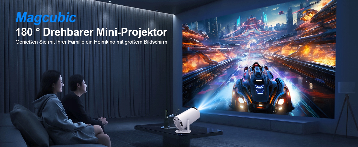Projektor 4K ,WiFi6 Bluetooth 5.0 Android 11,Smart Projector,Magcubic HY300 Żywotność lampy w trybie normalnym 50000 h