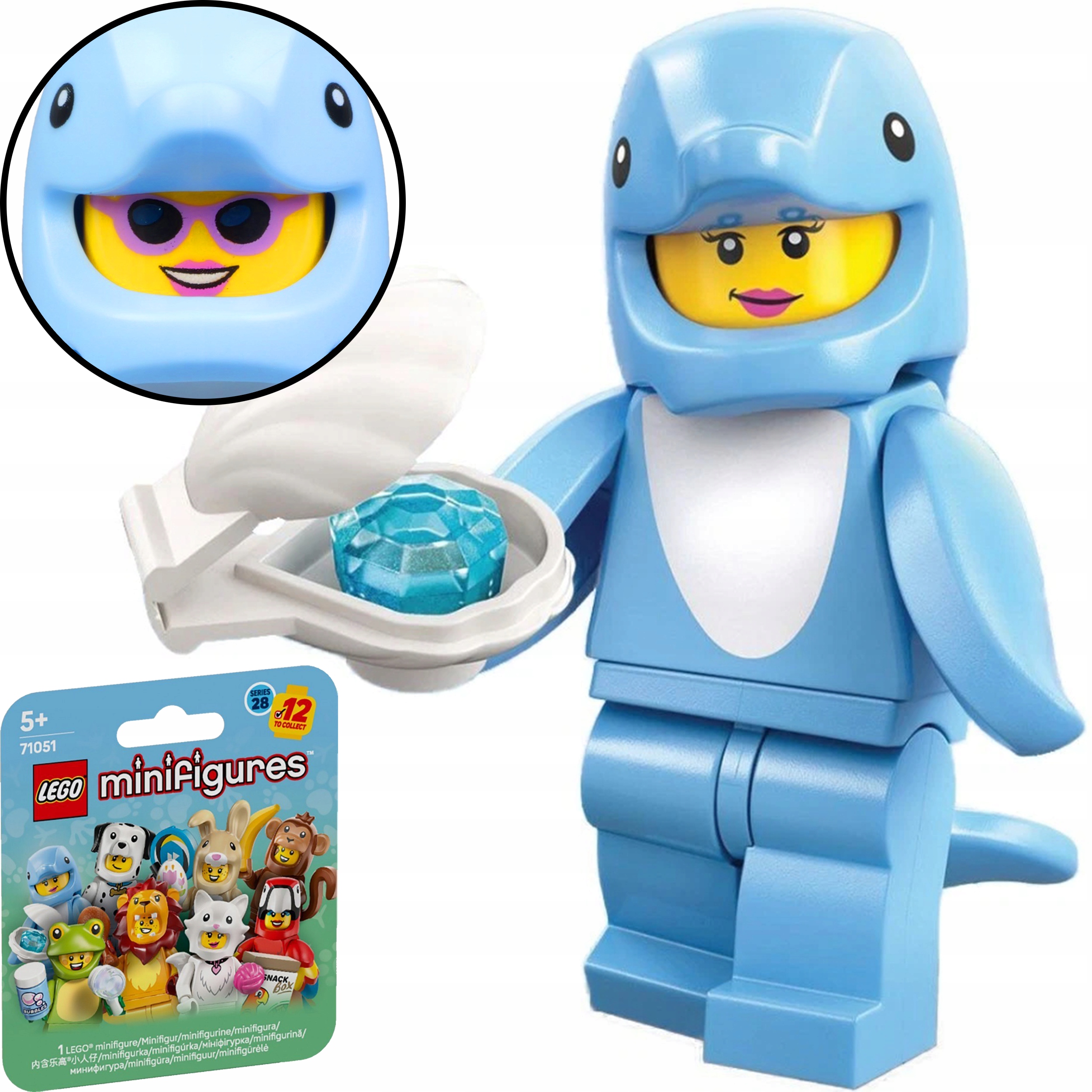 Lego Minifigures 71051 Seria 28 Zwierzęta Kostium Delfina