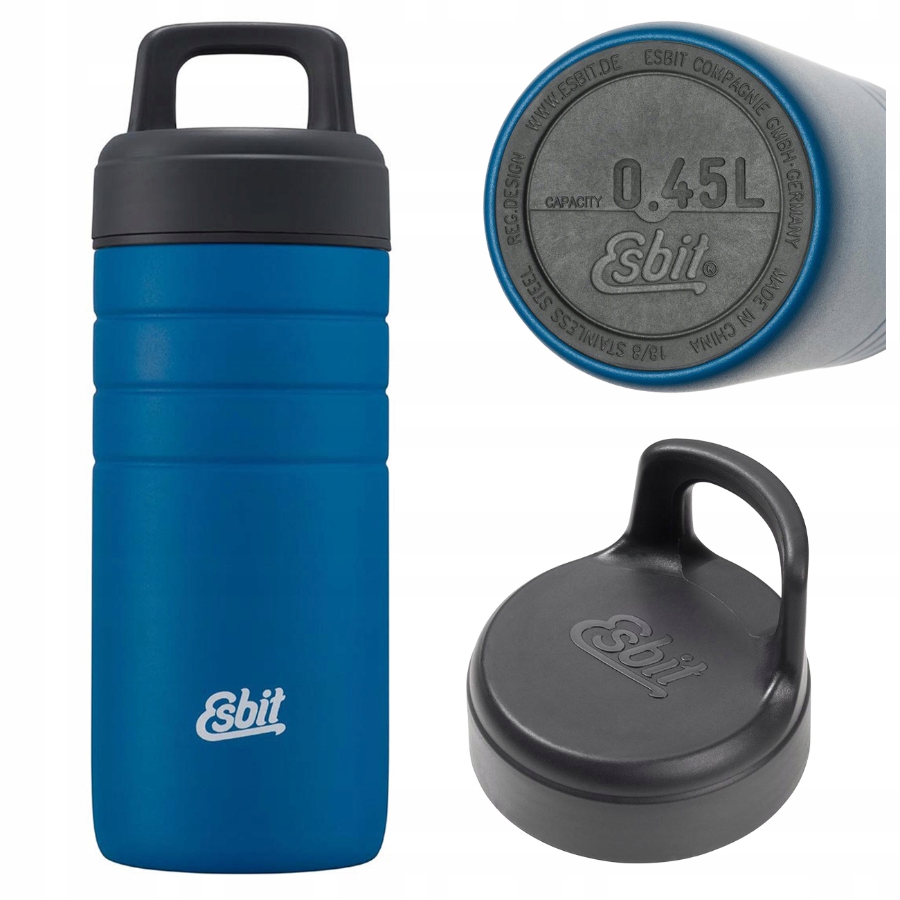 Kubek Termiczny Esbit Majoris Thermo Mug 450ML Stalowy Na Kawę Niebieski