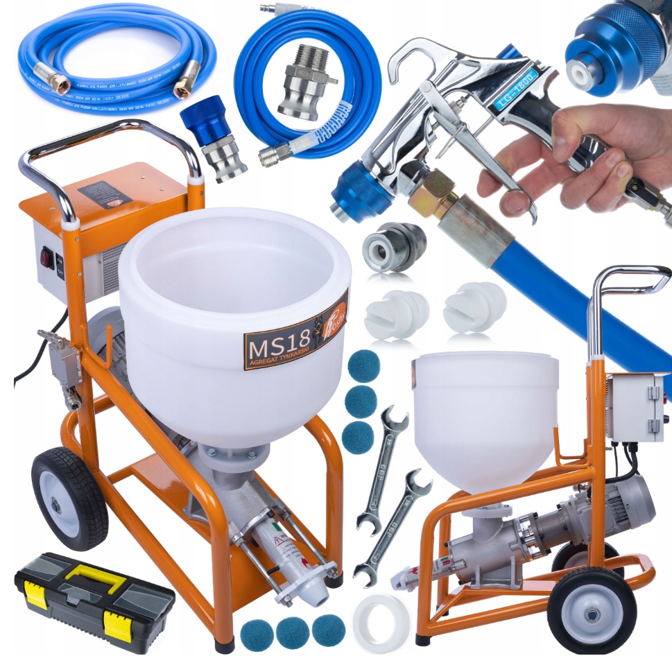 ШПАКЛЕВОЧНЫЙ АГРЕГАТ ГИПСОВЫЕ ШТУКАТУРКИ ДЛЯ ГИПСА 1800W 12L / MIN ROSFIX