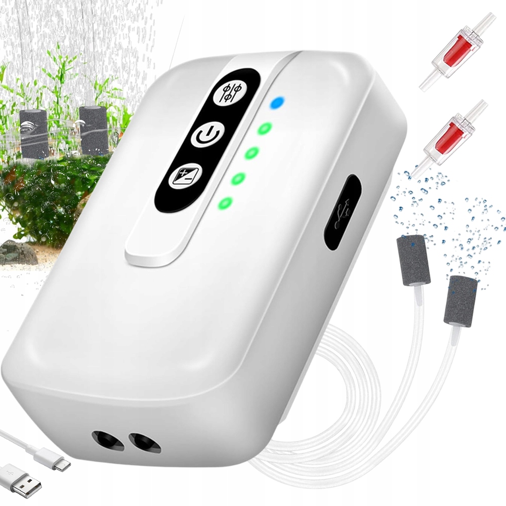 Provzdušňovač Pro Akvárium S Regulací Silný Kompletní Set 2W 180L/h