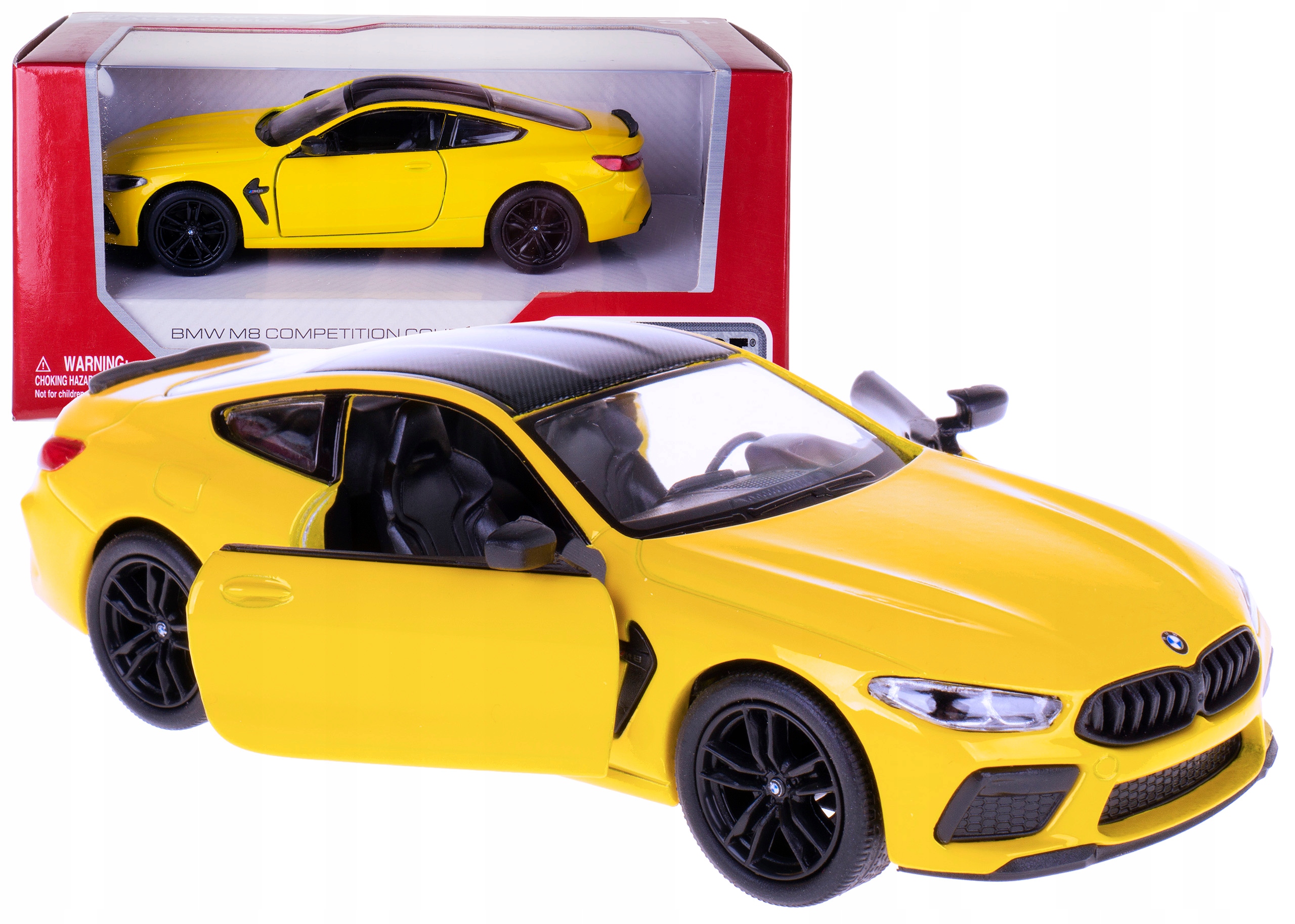 

Bmw M8 Coupe Model Metalowy Kinsmart 1:38 Box Żółt