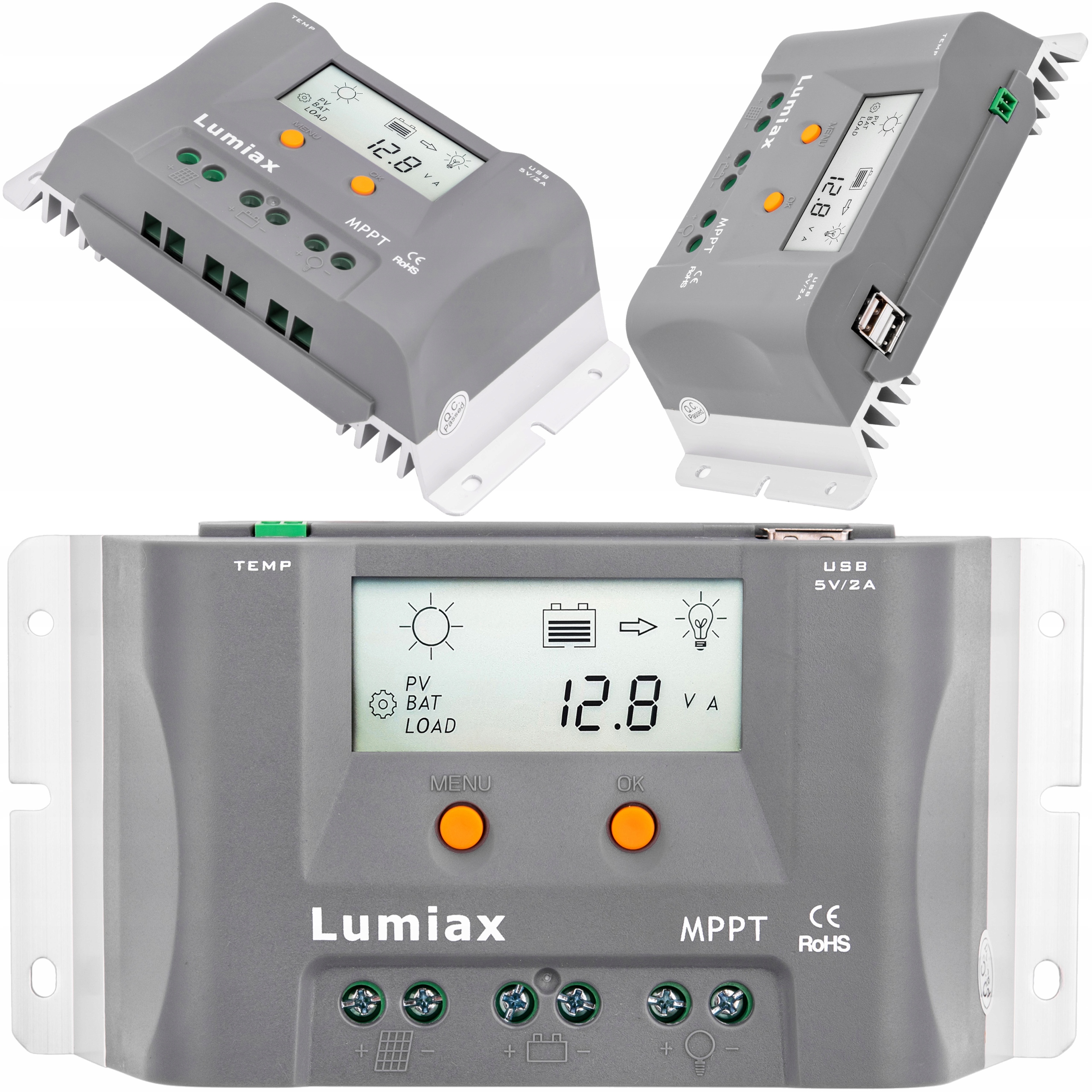 

Regulator Ładowania Solarny 12V Panel LCD 10A Mppt